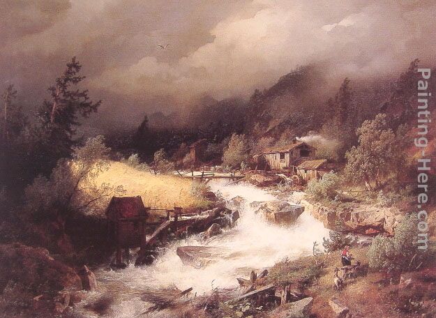 The Old Water Mill painting - Herman Herzog The Old Water Mill art painting